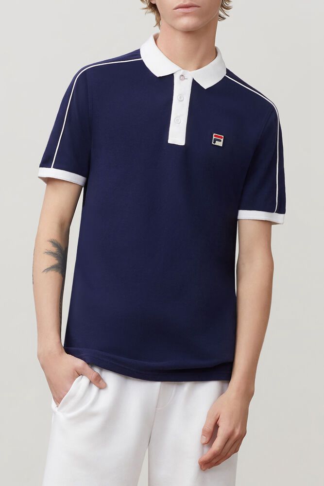 Fila Klein Navy Polo Mens - NZ 82374-XCDE